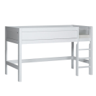 LifeTime halfhoogslaper wit gelakt van PS Slapen, inclusief rollattenbodem 