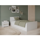 Wit opbergbed Clyde 90x200 met opklapbare lattenbodem.