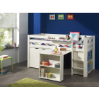 Halfhoogslaper Pino van PS Slapen, inclusief bureau, boekenkast en 2 deurskastje