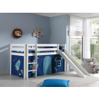 Halfhoogslaper met glijbaan in het wit met astro thema (PS Slapen)