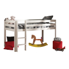 Halfhoogslaper Pino van PS Slapen, inclusief veiligheidskit en rechte ladder met brede treden.