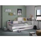 Tienerbed Erwann Wit met opbergruimte 90x200