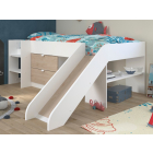 Halfhoogslaper Tobo van PS Slapen, inclusief lades, legplank en glijbaan