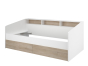 Parisot Bedbank Sleep in wit met lichteiken accenten, compleet kajuitbed met extra grote bedlades.