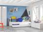 Kajuitbed Lifetime met logeerbed en bedlade wit gelakt