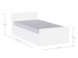 Eenpersoonsopbergbed Clyde afmetingen 210x73x50 cm.
