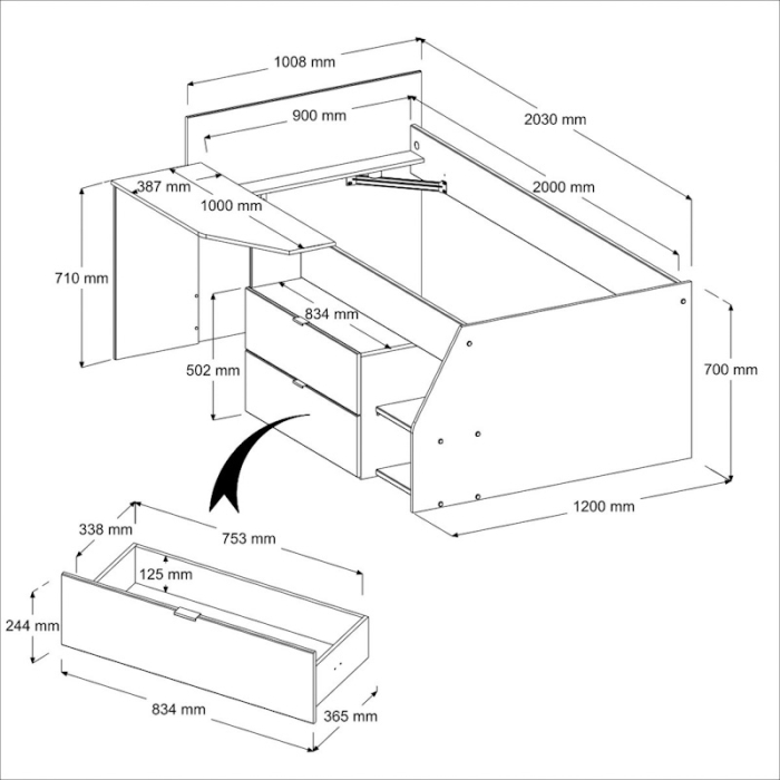 3480940227458_Kajuitbed_Milky_Parisot_Afmetingen