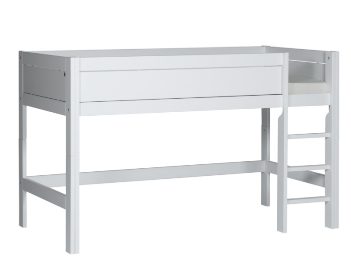 LifeTime halfhoogslaper wit gelakt van PS Slapen, inclusief rollattenbodem 