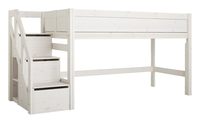 Lifetime Halfhoogslaper Met Trapkast Whitewash