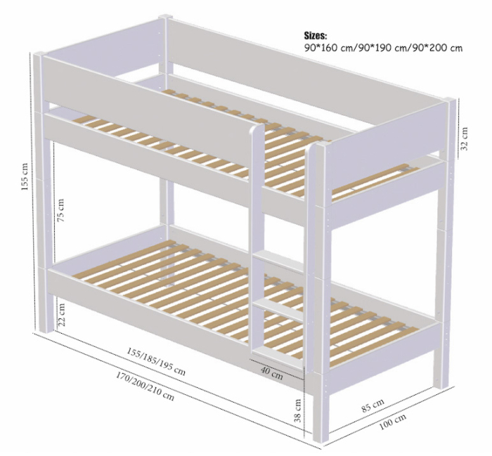 Afmetingen Stapelbed_Frigg_PSSlapen
