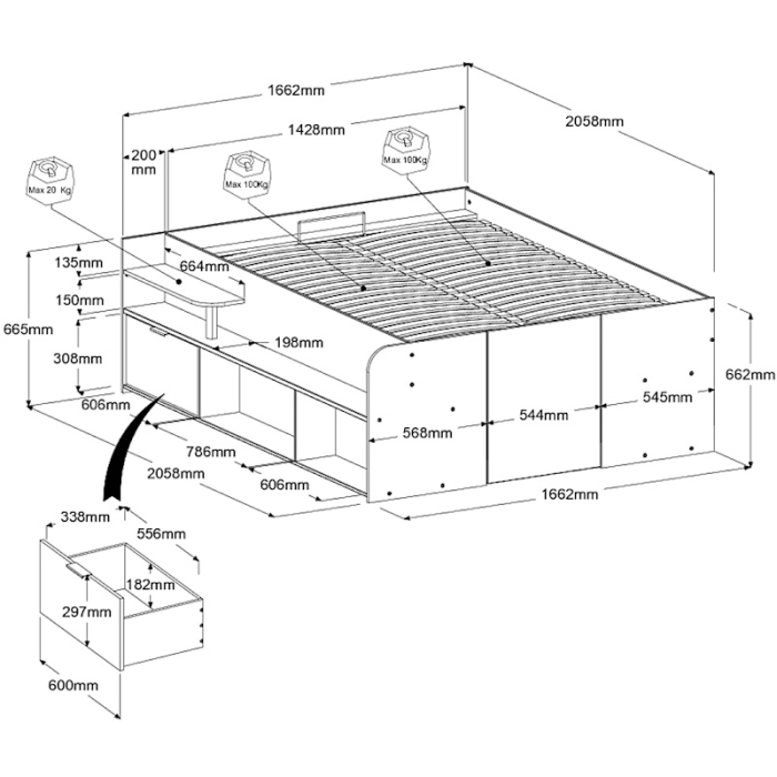 Bed Travel_afmetingen_PSSlapen