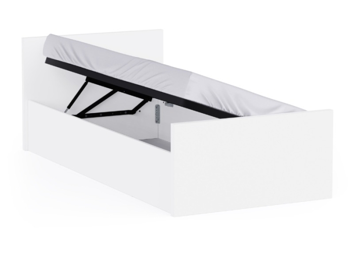 Kofferbed 90x200 Wit.