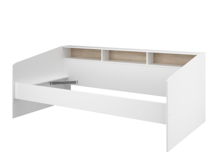 Multifunctioneel jeugdbed Sleep in een moderne studenten- of tienerkamer; compact en duurzaam.