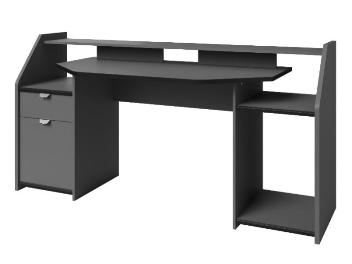 Ruime PC-toren plaats rechtsonder het game bureau 180 cm, ontworpen voor optimale ventilatie.