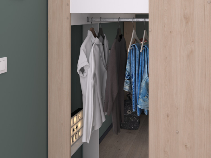 Hoogslaper SHELTER_2400_LSUR_G_DETPENDERIE_PSSlapen