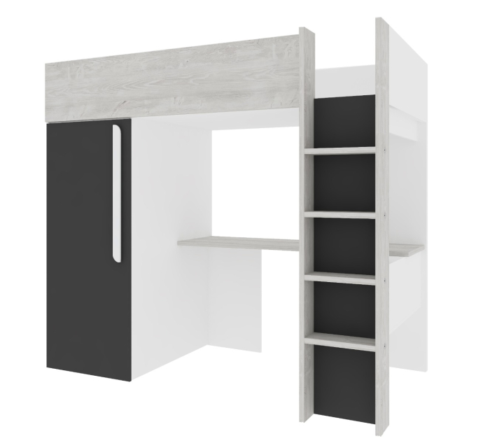 Hoogslaper met bureau en kast_ Studio New_Antraciet_1803.10.42_PSSlapen