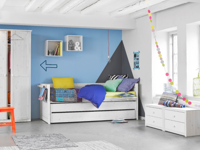 Kajuitbed Lifetime met logeerbed en bedlade wit gelakt