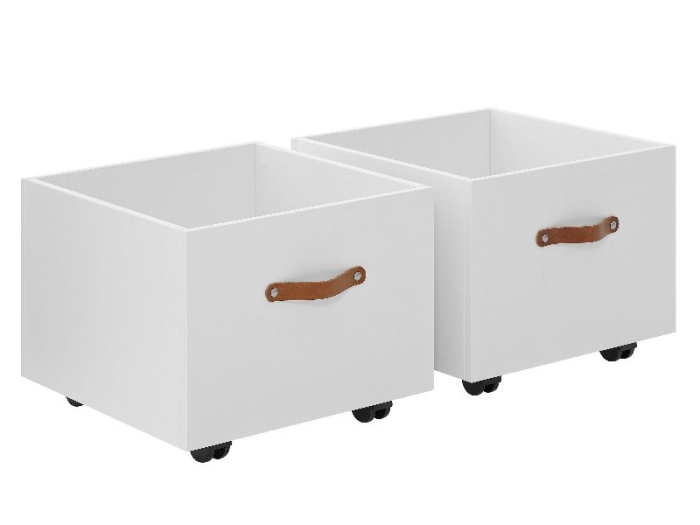Lifetime 2 Opbergboxen op wielen MDF/Wit  7059-10