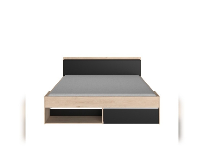 Tweepersoonsbed Zwart Eiken MOST front PSSlapen.