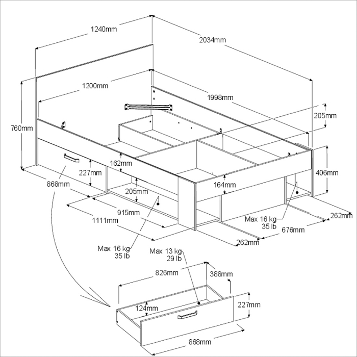 Twijfelaarbed Achille -120x200