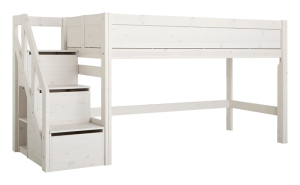 Lifetime Halfhoogslaper Met Trapkast Whitewash