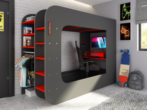 Hoogslaper Gamingbed The Cube 5032 - 90x200 van PS Slapen