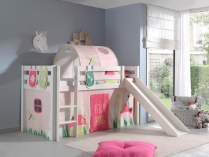 Halfhoogslaper_met glijbaan_Wit_Spring