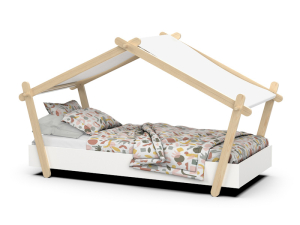 Kinderbed Lodge Wit 90x200 Tipibed compleet opgemaakt